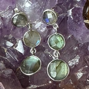 Artisan labradorite sterling silver earrings